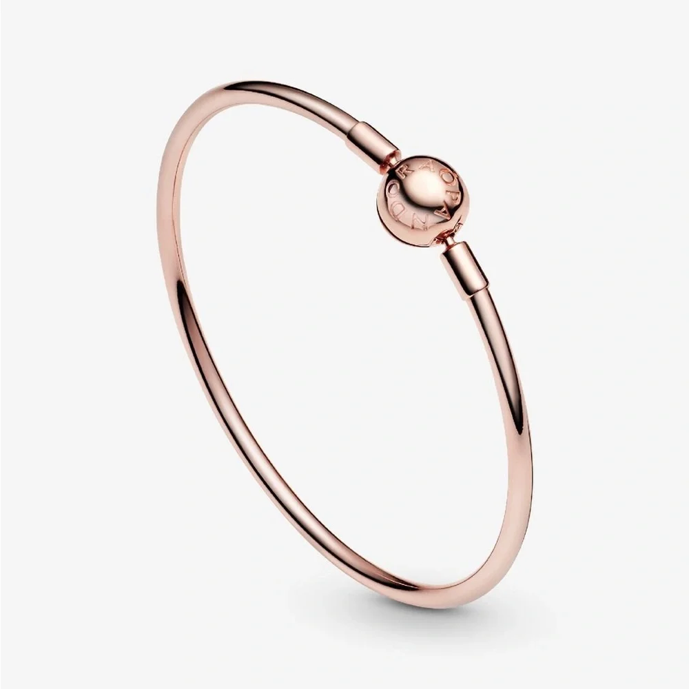 Pandora Rose Gold Bangle Bracelet 8.3 Inches